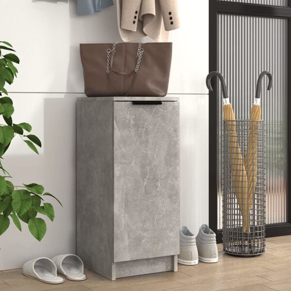 vidaXL Armoire &agrave; chaussures Gris b&eacute;ton 30x35x70 cm Bois d'ing&eacute;nierie
