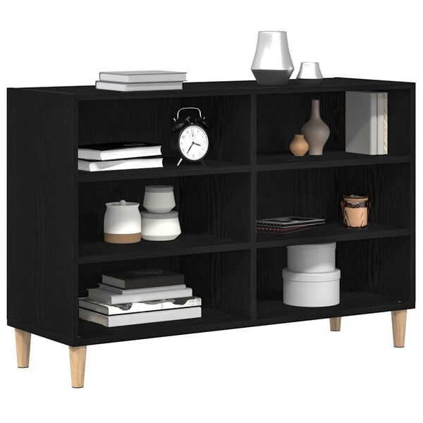 vidaXL Buffet Ch&ecirc;ne noir 103,5 x 35 x 70 cm Bois d'ing&eacute;nierie