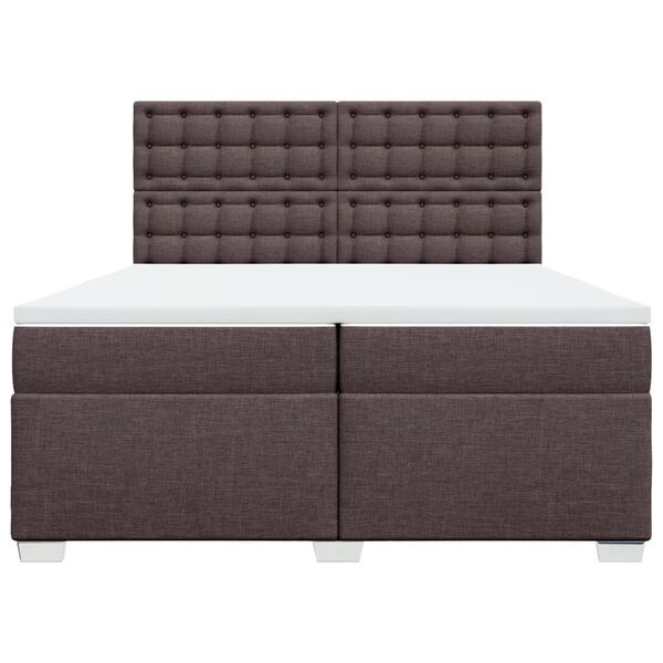 vidaXL Sommier &agrave; lattes de lit avec matelas Marron fonc&eacute; 200x200 cm
