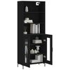 vidaXL Buffet haut Noir 69,5x34x180 cm Bois d'ing&eacute;nierie
