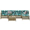 vidaXL Salon de jardin 6 pcs avec coussins bois de pin impr&eacute;gn&eacute;