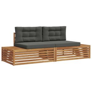vidaXL Ensemble de canap&eacute;s d'ext&eacute;rieur 2 pc Naturel et Anthracite