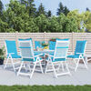 vidaXL Coussins de chaise de jardin &agrave; dossier haut lot de 6 turquoise