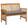 vidaXL Banc de jardin avec coussin 119 cm Bois solide d'acacia