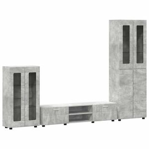 vidaXL Ensemble meuble TV FLORIN 3 pcs Gris b&eacute;ton Bois d'ing&eacute;nierie