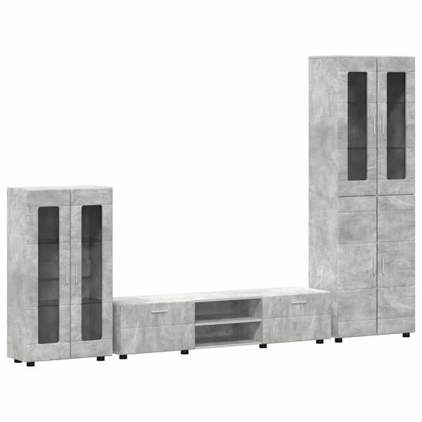 vidaXL Ensemble meuble TV FLORIN Gris b&eacute;ton Bois d'ing&eacute;nierie