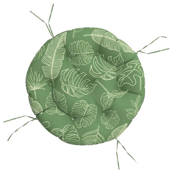 vidaXL Coussin rond &agrave; motif de feuilles &Oslash; 60 x11 cm tissu oxford