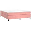 vidaXL Sommier &agrave; lattes de lit avec matelas Rose 160x200 cm Velours
