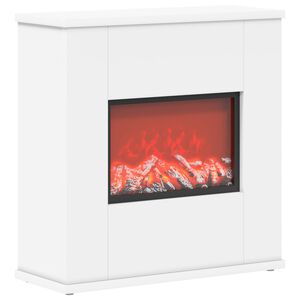 vidaXL Chemin&eacute;e &eacute;lectrique Blanc 47 x 18 x 48 cm Bois d'ing&eacute;nierie