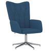 vidaXL Chaise de relaxation avec tabouret Bleu Tissu