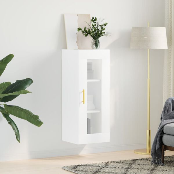 vidaXL Armoire murale blanc 34,5x34x90 cm