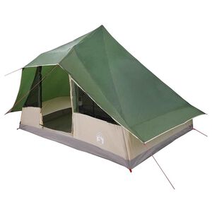 vidaXL Tente Tipi avec toit Vert 364 x 281 x 257 cm taffetas