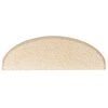 vidaXL Tapis d'escalier 10 pi&egrave;ces 65 x 21 x 4 cm Cr&egrave;me Demi-rond Grand