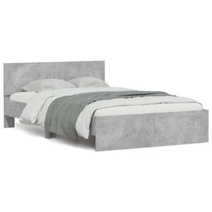 vidaXL Cadre de lit sans matelas gris b&eacute;ton 135x190 cm