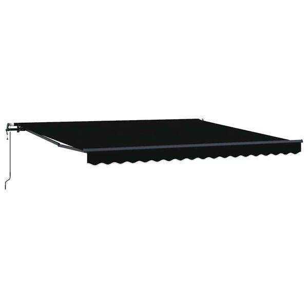 vidaXL Auvent R&eacute;tractable Noir 400 &times; 350 cm Tissu et Aluminium