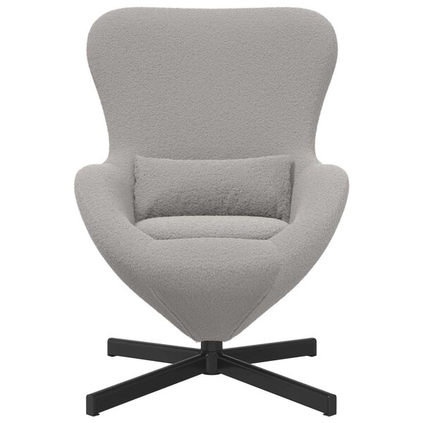 vidaXL Fauteuil &oelig;uf Gris clair 63 x 73 x 90 cm tissu