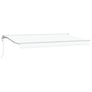 vidaXL Auvent R&eacute;tractable Blanc 400 x 200 cm Aluminium et Tissu