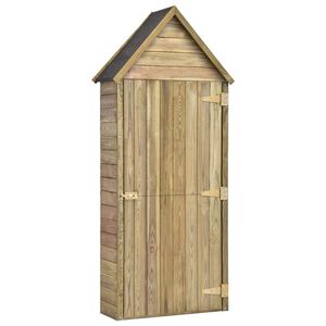 vidaXL Abri &agrave; outils de jardin et porte 69,5x32x178cm Pin&egrave;de impr&eacute;gn&eacute;e