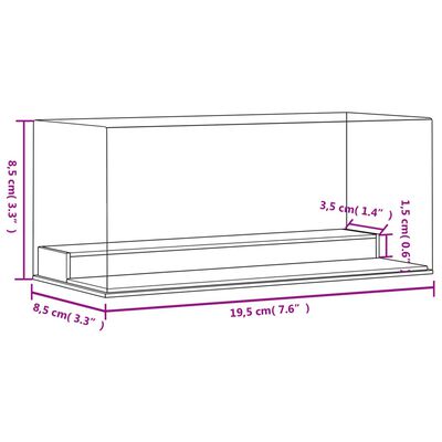 vidaXL Boîte d'affichage transparente 19,5x8,5x8,5 cm acrylique