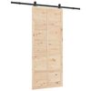 vidaXL Porte coulissante Marron 80 x 208 cm Bois de pin massif