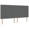 vidaXL T&ecirc;te de lit LED avec bandes LED Gris fonc&eacute; 200 cm tissu