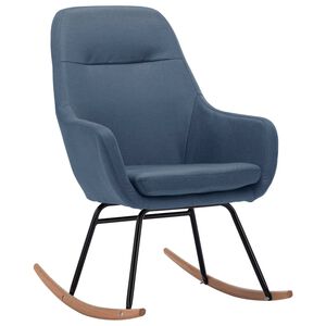 vidaXL Chaise &agrave; bascule Bleu Tissu