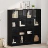 vidaXL Haut Armoire 2 pcs Ch&ecirc;ne noir 68 x 37 x 142 cm