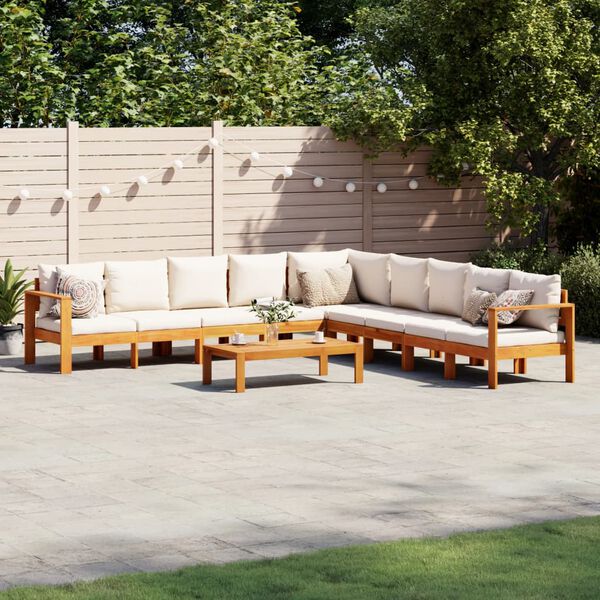 vidaXL Salon de jardin avec coussins 6 pcs bois d'acacia solide