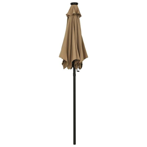 vidaXL Parasol de jardin avec lumi&egrave;res LED taupe 200x211 cm aluminium