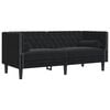 vidaXL Canap&eacute; Chesterfield avec traversins 2 places noir velours