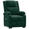 vidaXL Fauteuil de massage Vert fonc&eacute; Velours