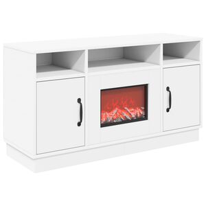 vidaXL Chemin&eacute;e &eacute;lectrique Blanc 100 x 33 x 55 cm Bois d'ing&eacute;nierie