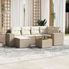 vidaXL Salon de jardin avec coussins 7 pcs beige r&eacute;sine tress&eacute;e