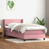 vidaXL Sommier &agrave; lattes de lit avec matelas rose 90x210 cm velours