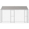 vidaXL Cage pour chien avec toit Argent&eacute; 400 x 200 x 256 cm