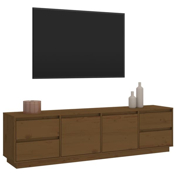 vidaXL Meuble TV Marron miel 176x37x47,5 cm Bois de pin massif