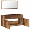vidaXL Armoire de salle de bain et miroir vieux bois bois d'ing&eacute;nierie