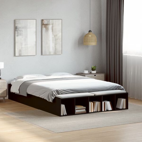 vidaXL Cadre de lit sans matelas noir 120x190 cm
