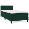 vidaXL Sommier &agrave; lattes de lit et matelas Vert fonc&eacute; 80x200 cm Velours