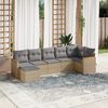 vidaXL Salon de jardin avec coussins 7pcs m&eacute;lange beige r&eacute;sine tress&eacute;e