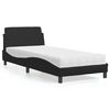 vidaXL Lit avec matelas Dover noir 90x200 cm similicuir