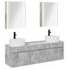 vidaXL Ensemble d'armoire de salle de bain 5 pc Gris b&eacute;ton