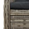 vidaXL Ensemble &agrave; manger de jardin 5 pcs coussins gris r&eacute;sine tress&eacute;e