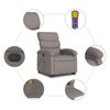 vidaXL Fauteuil inclinable de massage &eacute;lectrique Taupe Tissu
