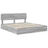vidaXL Lit de Rangement Gris Sonoma 200 x 200 cm Bois d'ing&eacute;nierie