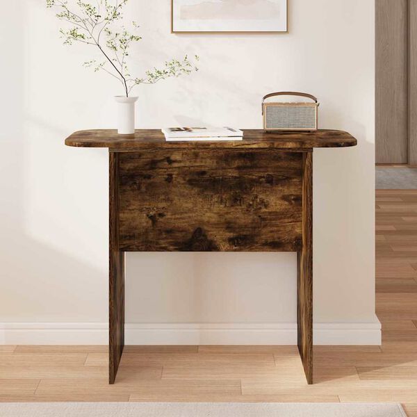vidaXL Table console Ch&ecirc;ne fum&eacute; 93 x 40 x 75 cm Bois d'ing&eacute;nierie