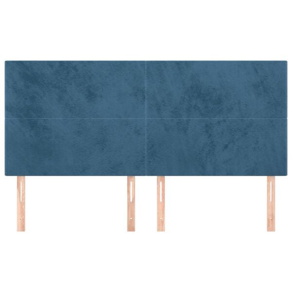 vidaXL T&ecirc;te de lit Bleu fonc&eacute; 180 x 5 x 118/128 cm Velours
