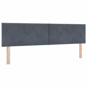 vidaXL T&ecirc;te de lit avec t&ecirc;te de lit Gris fonc&eacute; 180 cm Velours