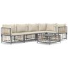 vidaXL Salon de jardin 6 pcs avec coussins anthracite r&eacute;sine tress&eacute;e