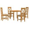 vidaXL Ensemble de salle &agrave; manger 5 pc Beige Bois de ch&ecirc;ne massif
